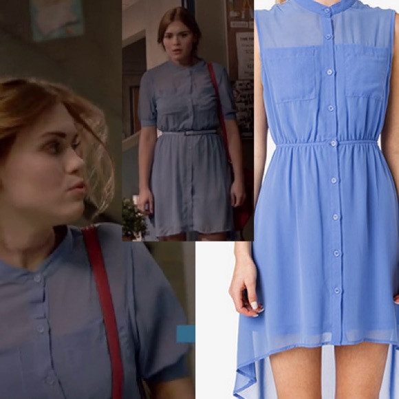 Forever 21 Dresses & Skirts - Periwinkle Blue Button Down Dress w/Empire Waist